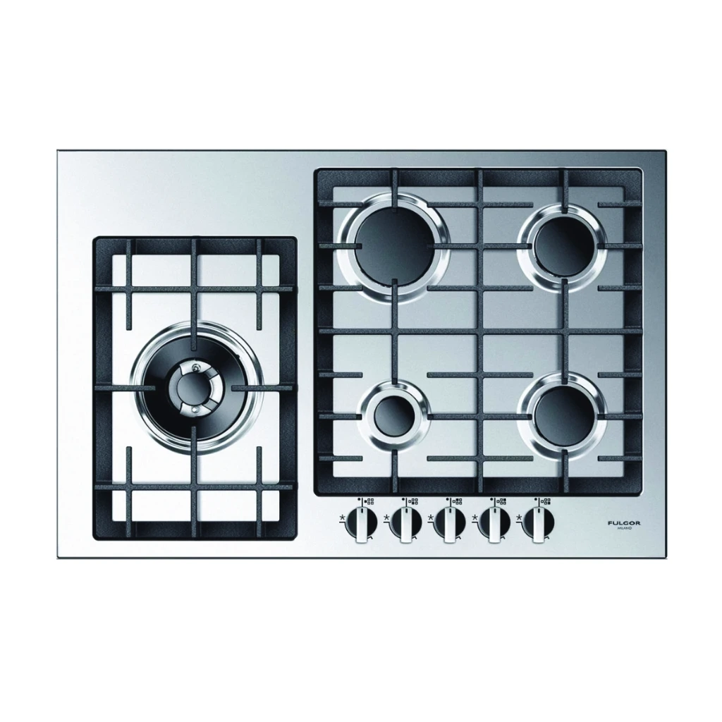 [QH765GWKX] FULGOR steel gas cooktops 5 cooking zones