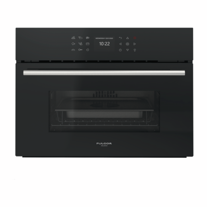 [FCSO4510TEMBK] FULGOR combinato-forno a vapore 45-vetro nero