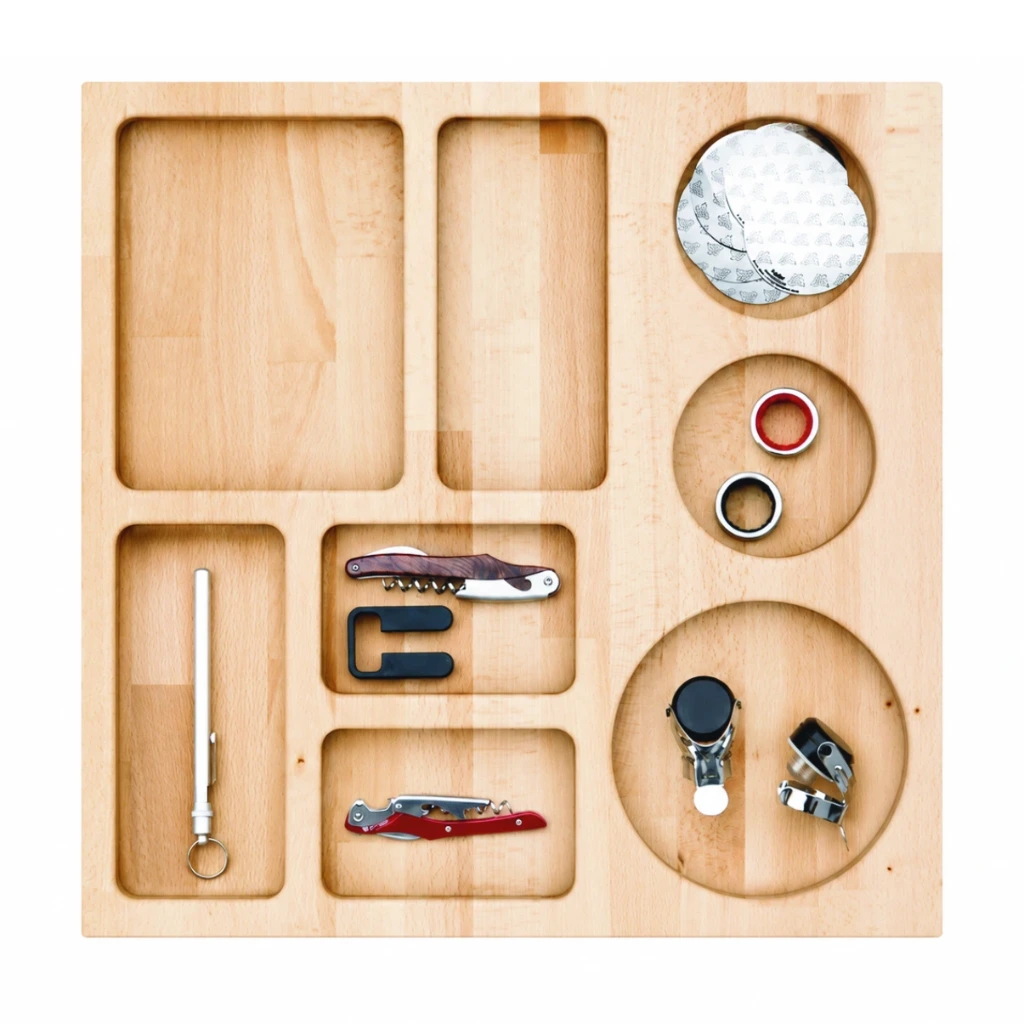 [FWCADC150] FULGOR wooden container for wine accessories