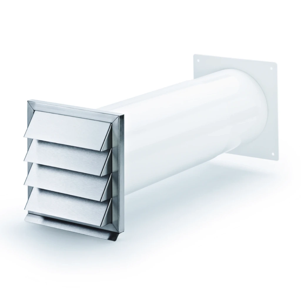 [75494-Weiss/Inox] NABER Klima-E 150 Mauerkasten, weiss, Edelstahl