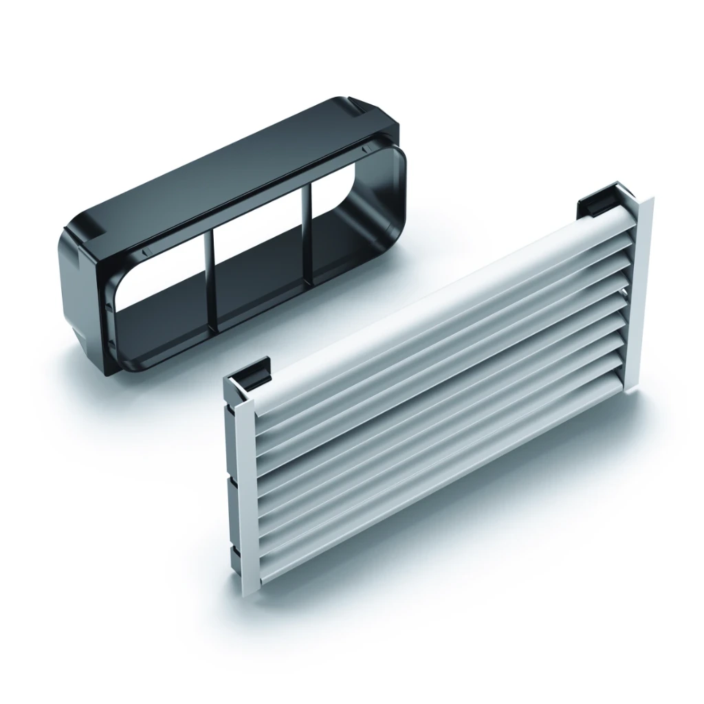 [76600-ES] NABER PRIME flow Sockel-Lüftungsgitter flow, edelstahlfarbig, Breite 150 mm, Länge 297 mm