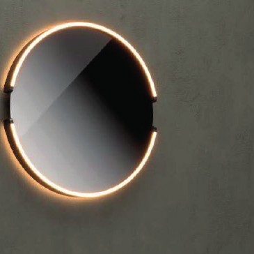 [8280-P-Schwarz] AVITANA aira LUCE miroir mural, plasma, noir